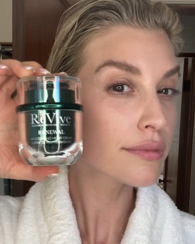 Sarah holding a jar of night cream